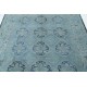 Hand Knotted Light Blue and Navy Blue Wool Area Rug | Turkish Quatrefoil Medallion Design Carpet Hand Knotted Light Blue and Navy Blue Wool Area Rug | Turkish Quatrefoil Medallion Design Carpet