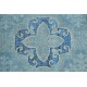 Hand Knotted Light Blue and Navy Blue Wool Area Rug | Turkish Quatrefoil Medallion Design Carpet Hand Knotted Light Blue and Navy Blue Wool Area Rug | Turkish Quatrefoil Medallion Design Carpet