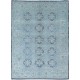 Hand Knotted Light Blue and Navy Blue Wool Area Rug | Turkish Quatrefoil Medallion Design Carpet Hand Knotted Light Blue and Navy Blue Wool Area Rug | Turkish Quatrefoil Medallion Design Carpet