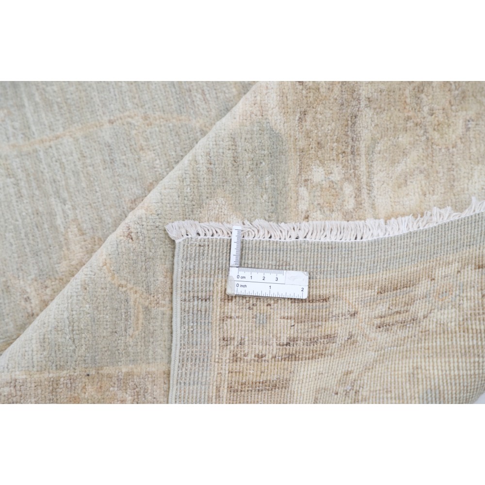 Hand Knotted Floral Area Rug with Light Blue Field and Ivory Border | Turkish Oushak Wool Rug Hand Knotted Floral Area Rug with Light Blue Field and Ivory Border | Turkish Oushak Wool Rug