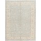 Hand Knotted Floral Area Rug with Light Blue Field and Ivory Border | Turkish Oushak Wool Rug Hand Knotted Floral Area Rug with Light Blue Field and Ivory Border | Turkish Oushak Wool Rug