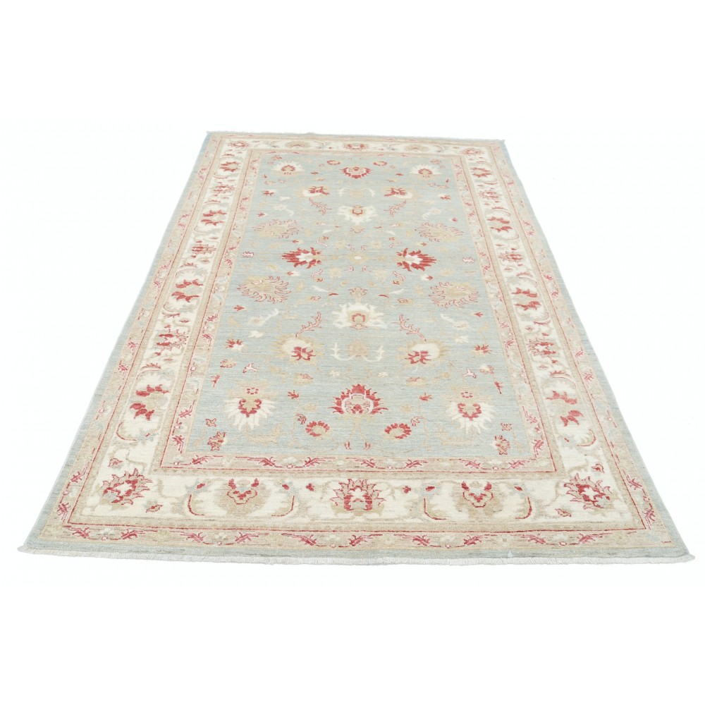 Hand Knotted Light Blue and Beige Wool Area Rug | Traditional Oushak Floral Patterned Carpet Hand Knotted Light Blue and Beige Wool Area Rug | Traditional Oushak Floral Patterned Carpet