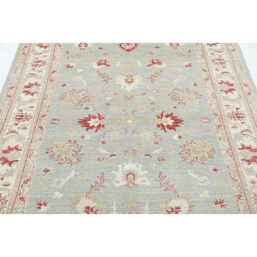 Hand Knotted Light Blue and Beige Wool Area Rug | Traditional Oushak Floral Patterned Carpet Hand Knotted Light Blue and Beige Wool Area Rug | Traditional Oushak Floral Patterned Carpet