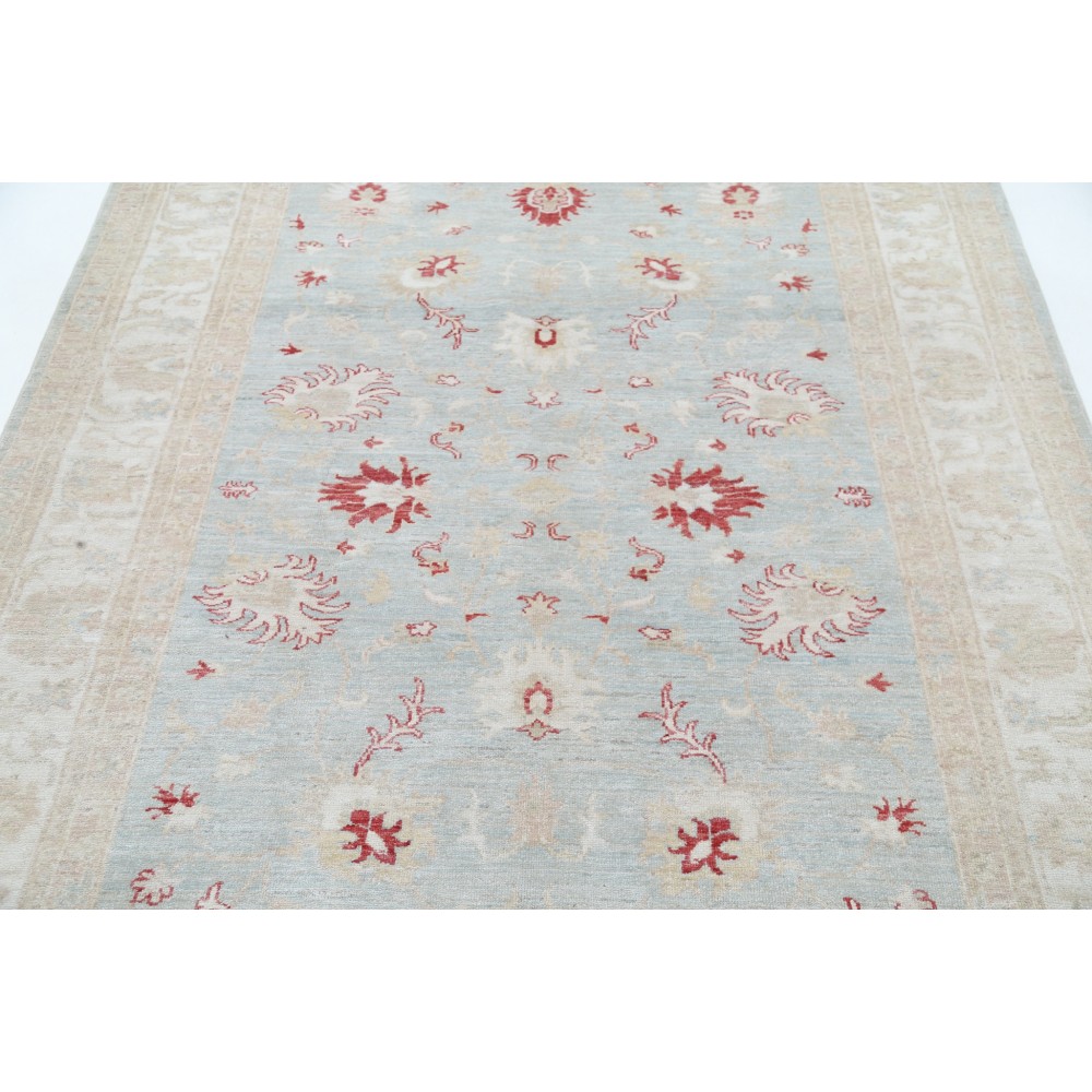 Hand Knotted Light Blue, Ivory and Red Wool Area Rug | Turkish Floral Design Accent Rug Hand Knotted Light Blue, Ivory and Red Wool Area Rug | Turkish Floral Design Accent Rug