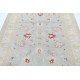 Hand Knotted Light Blue, Ivory and Red Wool Area Rug | Turkish Floral Design Accent Rug Hand Knotted Light Blue, Ivory and Red Wool Area Rug | Turkish Floral Design Accent Rug