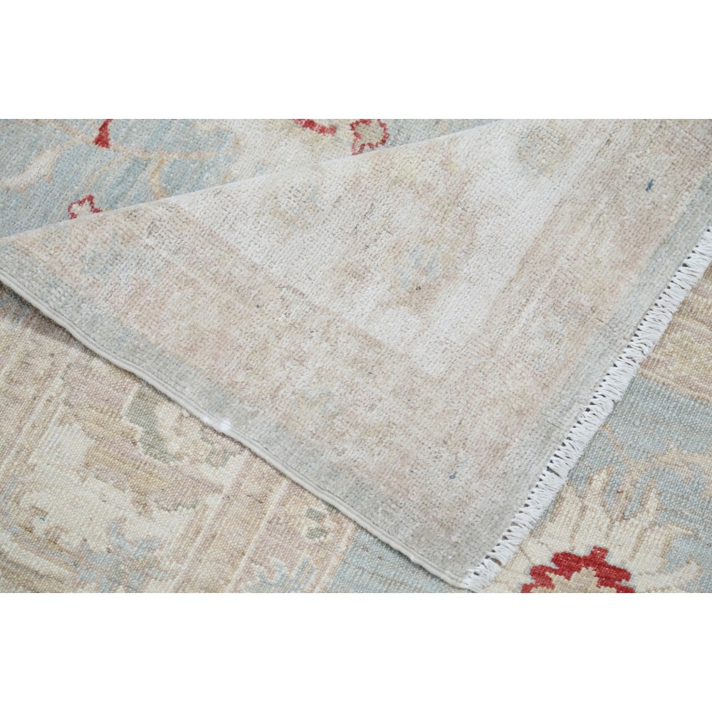 Hand Knotted Light Blue, Ivory and Red Wool Area Rug | Turkish Floral Design Accent Rug Hand Knotted Light Blue, Ivory and Red Wool Area Rug | Turkish Floral Design Accent Rug