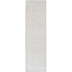 Hand Knotted Hallway Runner Rug | Beige Wool Rug for Entryway, Kitchen and Corridor