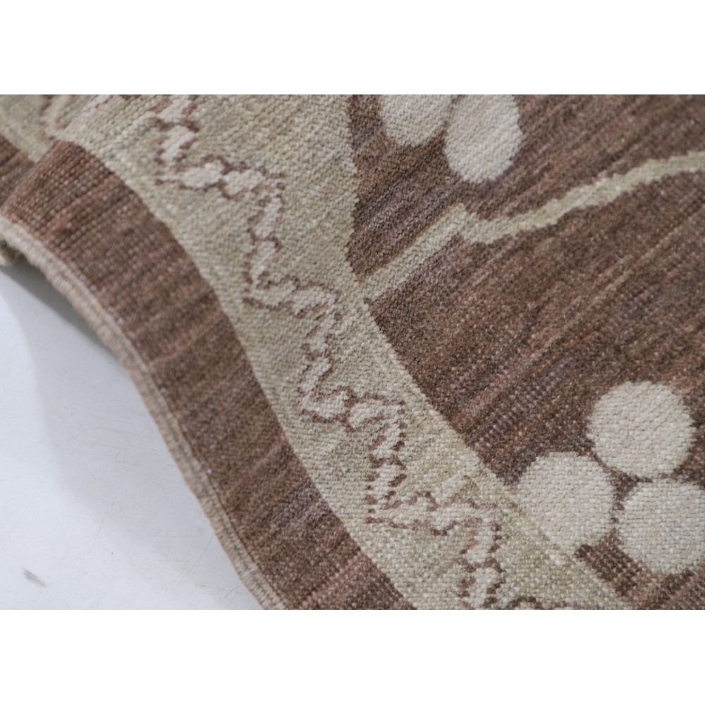 Hand Knotted Beige, Brown Wool Area Rug | Turkish Ogee Floral Design Carpet Hand Knotted Beige, Brown Wool Area Rug | Turkish Ogee Floral Design Carpet