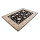 Hand Knotted Floral Area Rug with Black Field and Beige Border | Traditional Oushak Wool Carpet Hand Knotted Floral Area Rug with Black Field and Beige Border | Traditional Oushak Wool Carpet