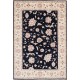 Hand Knotted Floral Area Rug with Black Field and Beige Border | Traditional Oushak Wool Carpet Hand Knotted Floral Area Rug with Black Field and Beige Border | Traditional Oushak Wool Carpet