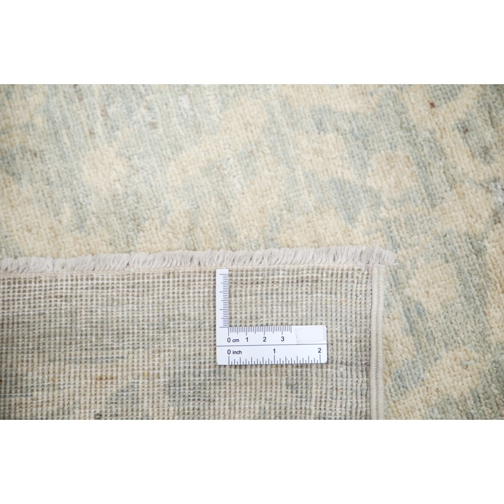 Hand Knotted Light Blue, Ivory Wool Area Rug | Turkish Floral Trellis Design Carpet