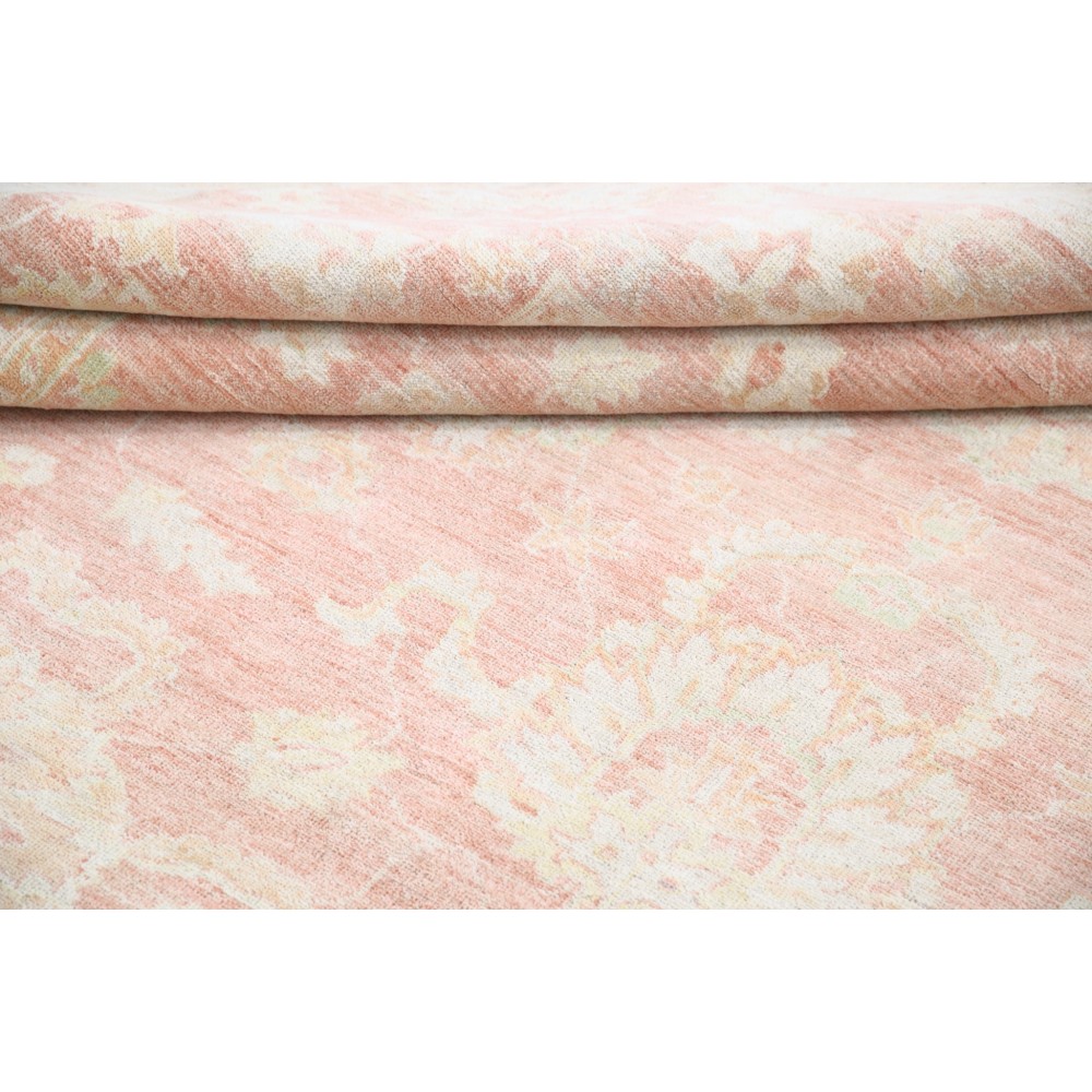 Hand Knotted Blush and Ivory Wool Area Rug | Turkish Floral Design Carpet for Living Room Hand Knotted Blush and Ivory Wool Area Rug | Turkish Floral Design Carpet for Living Room
