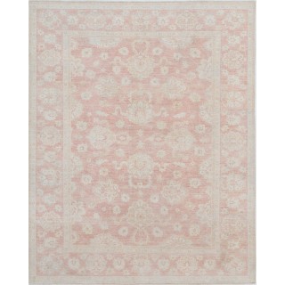 Hand Knotted Blush and Ivory Wool Area Rug | Turkish Floral Design Carpet for Living Room