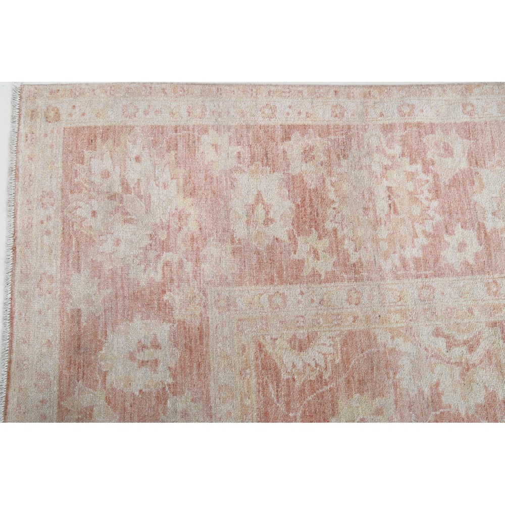 Hand Knotted Blush and Ivory Wool Area Rug | Turkish Floral Design Carpet for Living Room Hand Knotted Blush and Ivory Wool Area Rug | Turkish Floral Design Carpet for Living Room