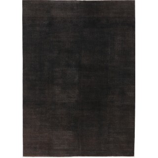 Hand Knotted Dark Brown Wool Area Rug | Turkish Minimal Design Carpet