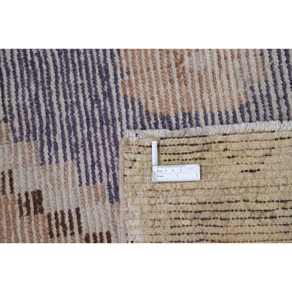 Hand Knotted Light Blue, Beige Wool Area Rug | Turkish Striped Geometric Rug Hand Knotted Light Blue, Beige Wool Area Rug | Turkish Striped Geometric Rug