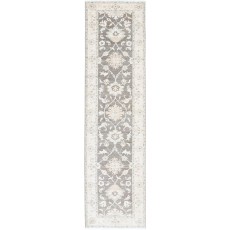 Floral Hallway Runner Rug | Handknotted Kitchen Runner Rug in Beige, Brown | 100% Wool