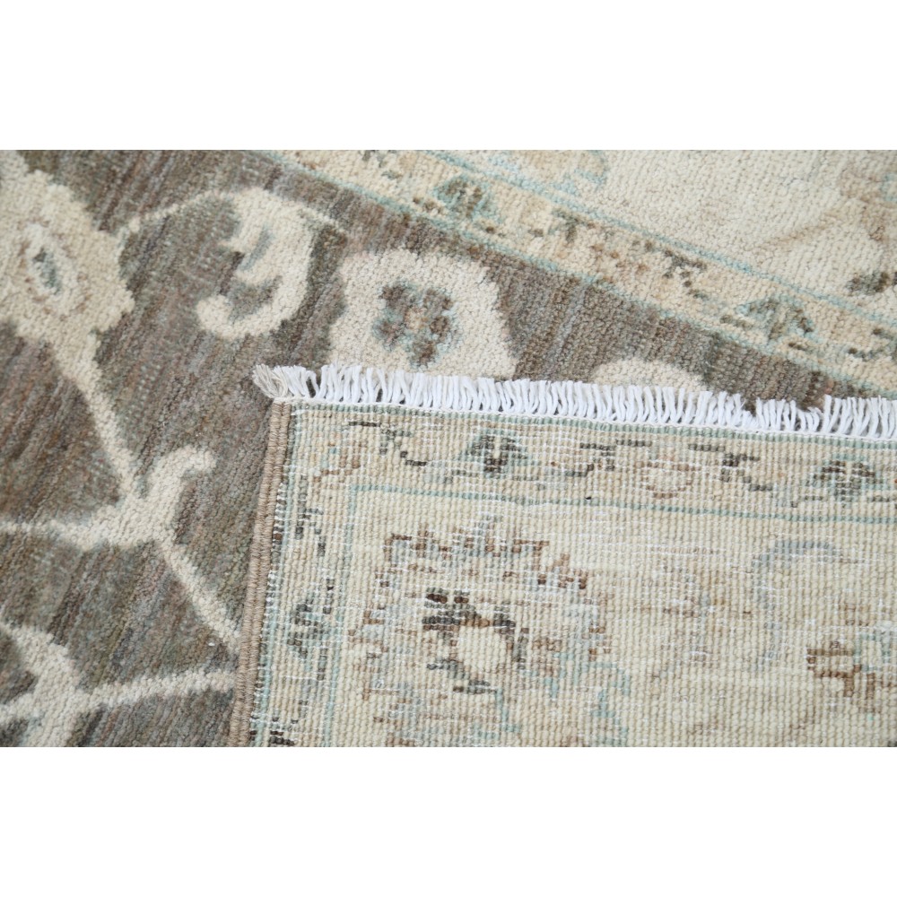 Floral Hallway Runner Rug | Handknotted Kitchen Runner Rug in Beige, Brown | 100% Wool Floral Hallway Runner Rug | Handknotted Kitchen Runner Rug in Beige, Brown | 100% Wool