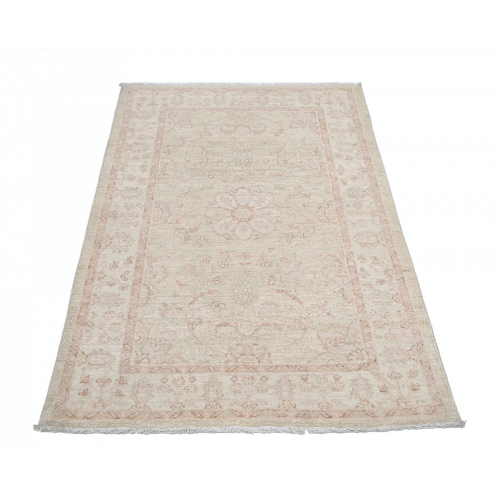 Traditional Hand Knotted Accent Rug | Floral Wool Area Rug in Soft Tones Traditional Hand Knotted Accent Rug | Floral Wool Area Rug in Soft Tones