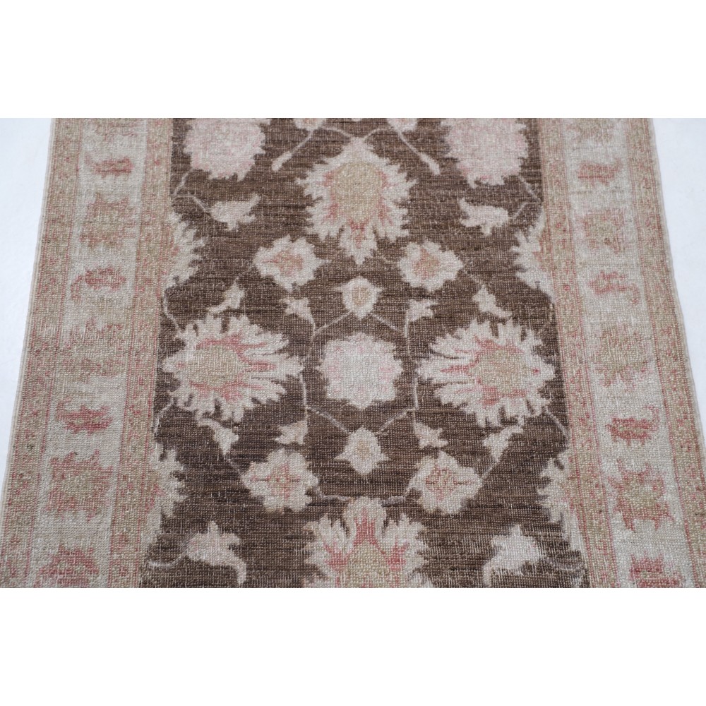 Hand Knotted Brown, Ivory, Pale Pink Wool Area Rug | Turkish Floral Design Accent Rug Hand Knotted Brown, Ivory, Pale Pink Wool Area Rug | Turkish Floral Design Accent Rug