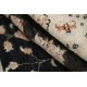 Hand Knotted Floral Turkish Area Rug with Black Field and Ivory Border | 100% Wool Hand Knotted Floral Turkish Area Rug with Black Field and Ivory Border | 100% Wool