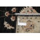 Hand Knotted Floral Turkish Area Rug with Black Field and Ivory Border | 100% Wool Hand Knotted Floral Turkish Area Rug with Black Field and Ivory Border | 100% Wool