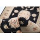 Hand Knotted Hallway Runner Rug for Corridor | Black Wool Runner Rug | Stair Rug | Floral Kitchen Rug