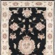 Hand Knotted Black, Beige Wool Runner Rug | Oushak Floral Corridor Rug for Hallway, Kitchen Hand Knotted Black, Beige Wool Runner Rug | Oushak Floral Corridor Rug for Hallway, Kitchen