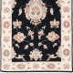 Hand Knotted Black, Beige Wool Runner Rug | Oushak Floral Corridor Rug for Hallway, Kitchen Hand Knotted Black, Beige Wool Runner Rug | Oushak Floral Corridor Rug for Hallway, Kitchen