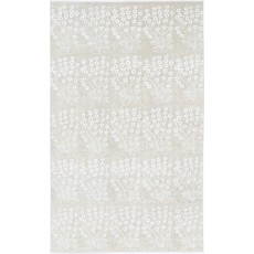 Hand Knotted Floral Rug, Beige Wool Area Rug, Botanical Pattern Carpet