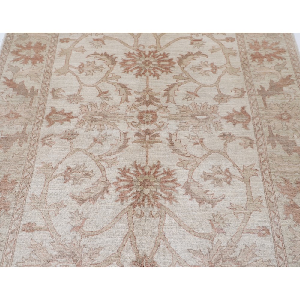 Beige Hand Knotted Wool Area Rug for Living Room, Dining Room, Office and Bedroom