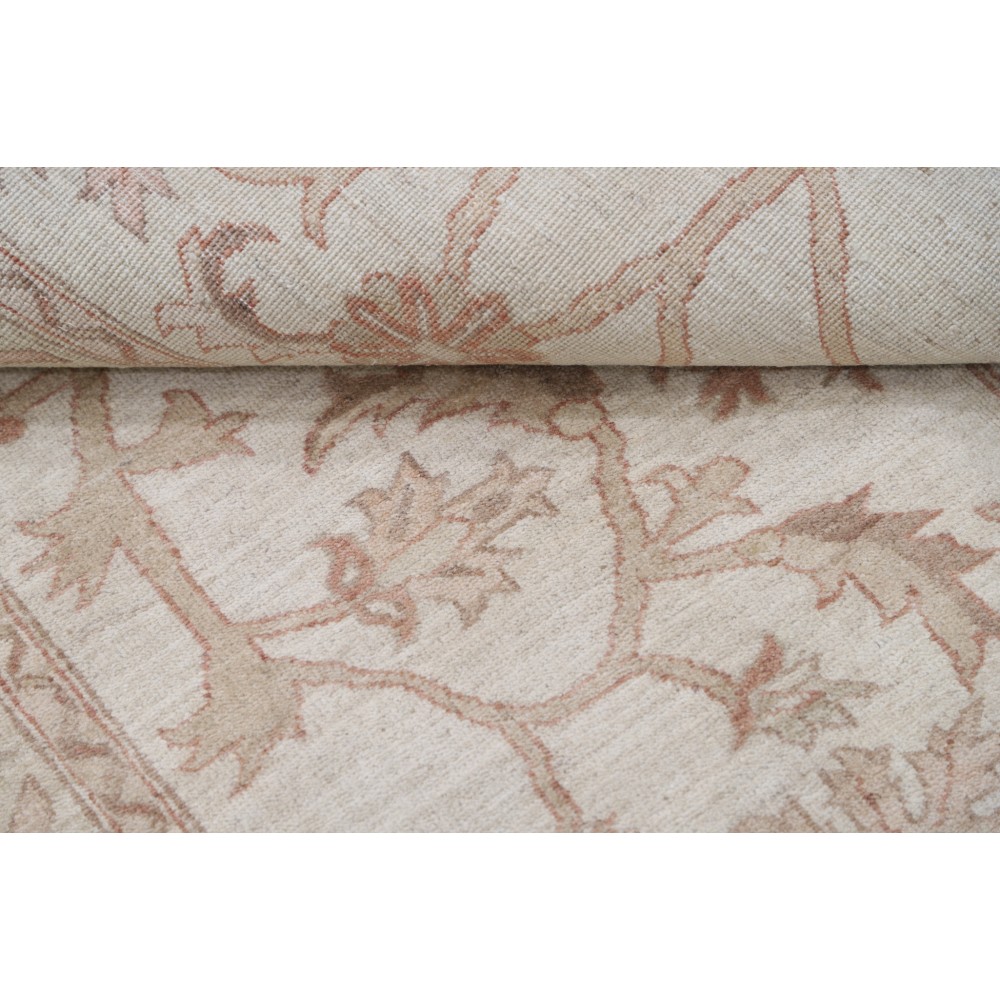 Beige Hand Knotted Wool Area Rug for Living Room, Dining Room, Office and Bedroom