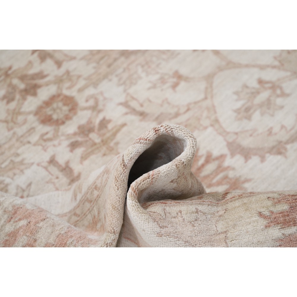 Beige Hand Knotted Wool Area Rug for Living Room, Dining Room, Office and Bedroom