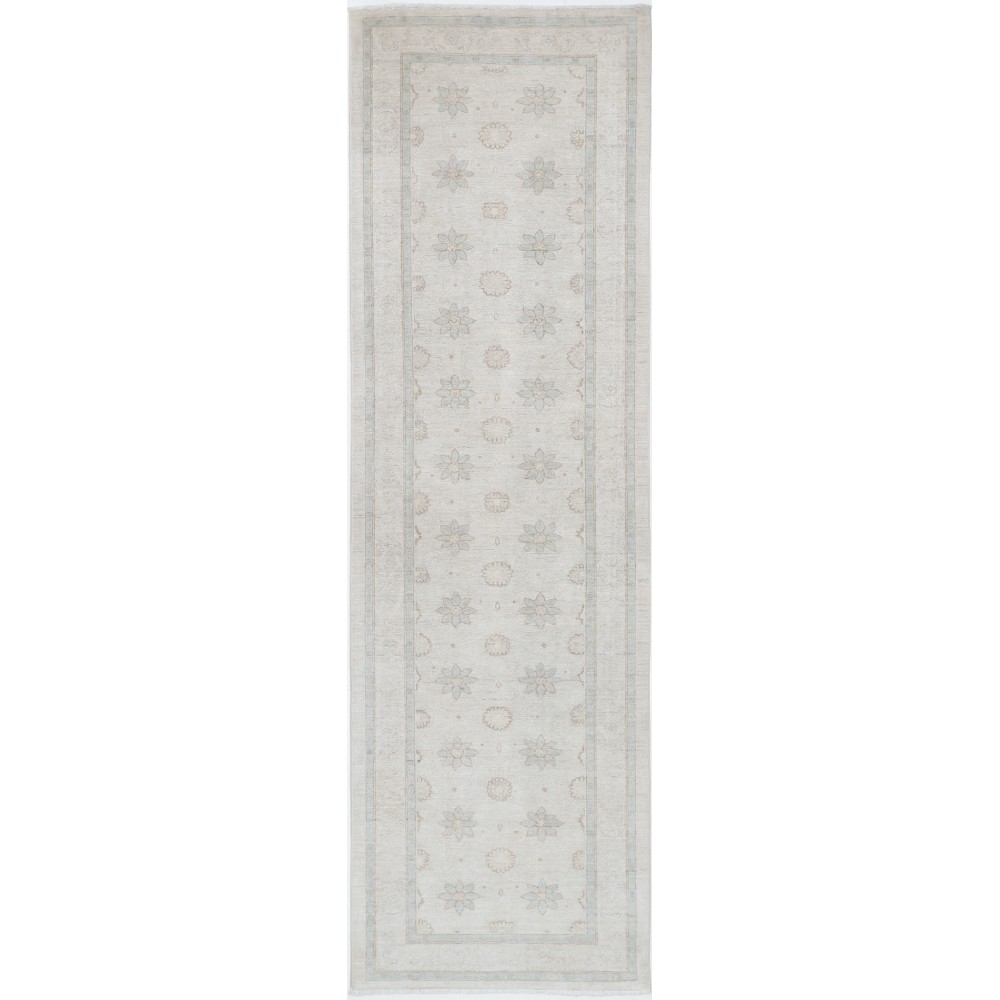 Hand Knotted Beige Wool Runner Rug | Oushak Floral Corridor Rug for Hallway, Kitchen Hand Knotted Beige Wool Runner Rug | Oushak Floral Corridor Rug for Hallway, Kitchen
