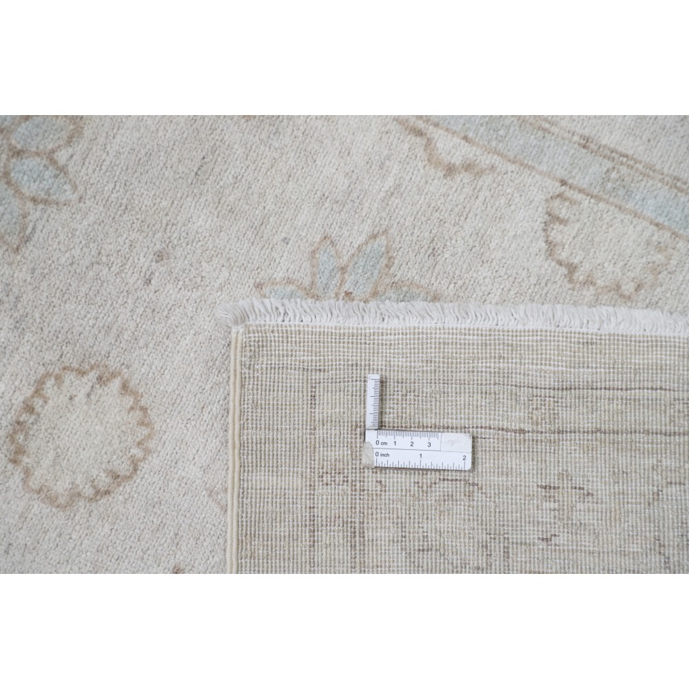 Hand Knotted Beige Wool Runner Rug | Oushak Floral Corridor Rug for Hallway, Kitchen Hand Knotted Beige Wool Runner Rug | Oushak Floral Corridor Rug for Hallway, Kitchen