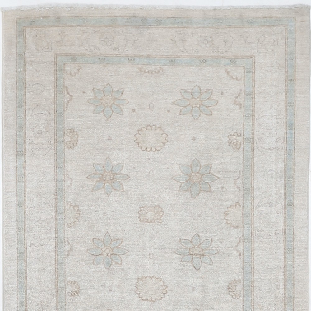 Hand Knotted Beige Wool Runner Rug | Oushak Floral Corridor Rug for Hallway, Kitchen Hand Knotted Beige Wool Runner Rug | Oushak Floral Corridor Rug for Hallway, Kitchen
