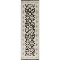 Floral Hallway Runner | Kitchen Runner Rug | Handknotted Corridor Rug | Brown Stair Rug | 100% Wool