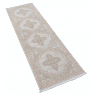Hand Knotted Hallway Runner Rug | Beige Wool Runner Rug for Corridor | Stair Rug | Kitchen Rug