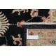 Hand Knotted Floral Oushak Large Area Rug with Black Field and Beige Border | 100% Wool