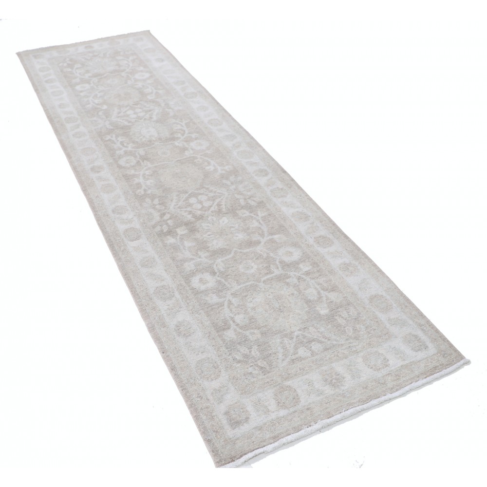 Beige Hallway Runner Rug | Kitchen Rug | Handknotted Corridor Rug | Wool Stair Rug