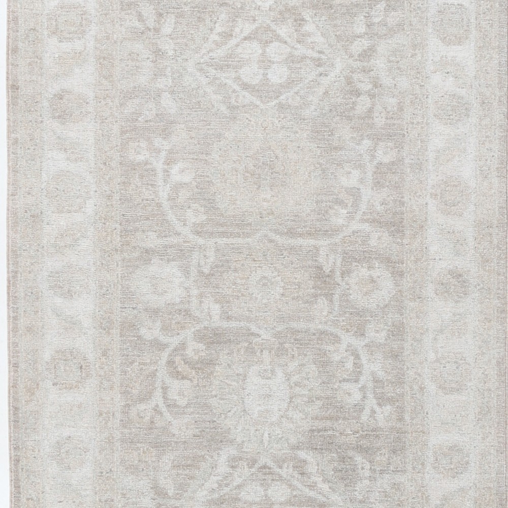 Beige Hallway Runner Rug | Kitchen Rug | Handknotted Corridor Rug | Wool Stair Rug