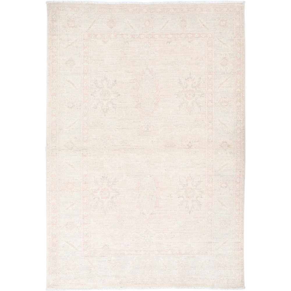 Traditional Handknotted Floral Wool Area Rug in Beige, 100% Wool