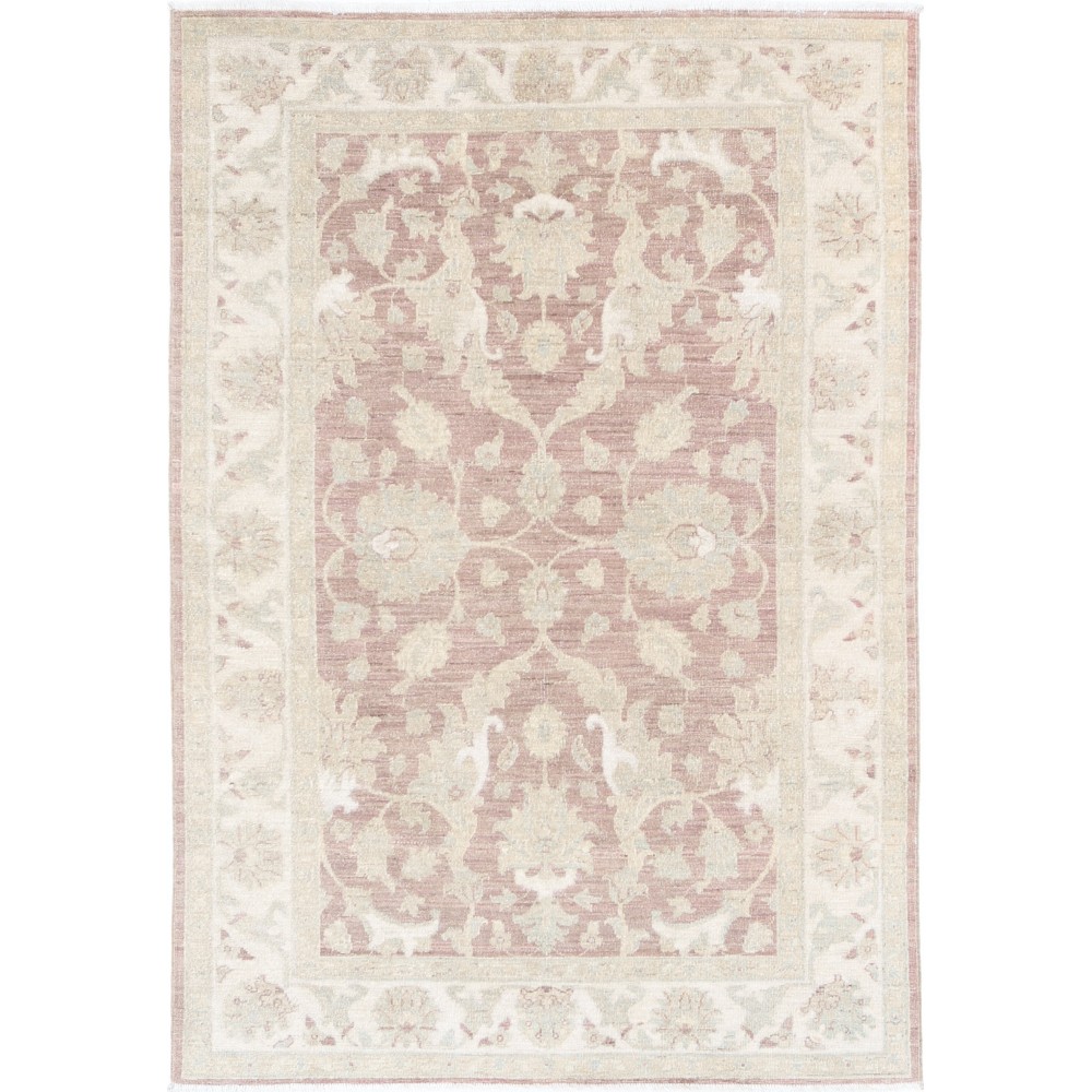 Hand Knotted Blush and Ivory Wool Area Rug | Turkish Floral Design Accent Rug Hand Knotted Blush and Ivory Wool Area Rug | Turkish Floral Design Accent Rug