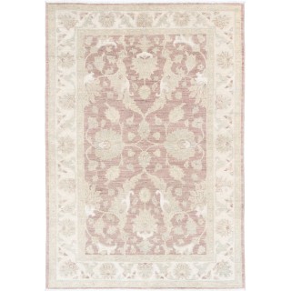 Hand Knotted Blush and Ivory Wool Area Rug | Turkish Floral Design Accent Rug