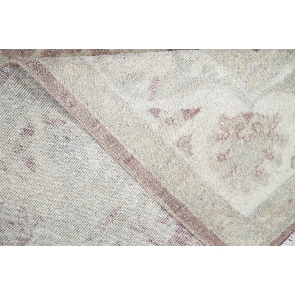 Hand Knotted Blush and Ivory Wool Area Rug | Turkish Floral Design Accent Rug Hand Knotted Blush and Ivory Wool Area Rug | Turkish Floral Design Accent Rug