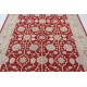 Hand Knotted Floral Area Rug with Red Field and Beige Border | Traditional Oushak Wool Carpet Hand Knotted Floral Area Rug with Red Field and Beige Border | Traditional Oushak Wool Carpet