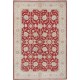 Hand Knotted Floral Area Rug with Red Field and Beige Border | Traditional Oushak Wool Carpet Hand Knotted Floral Area Rug with Red Field and Beige Border | Traditional Oushak Wool Carpet