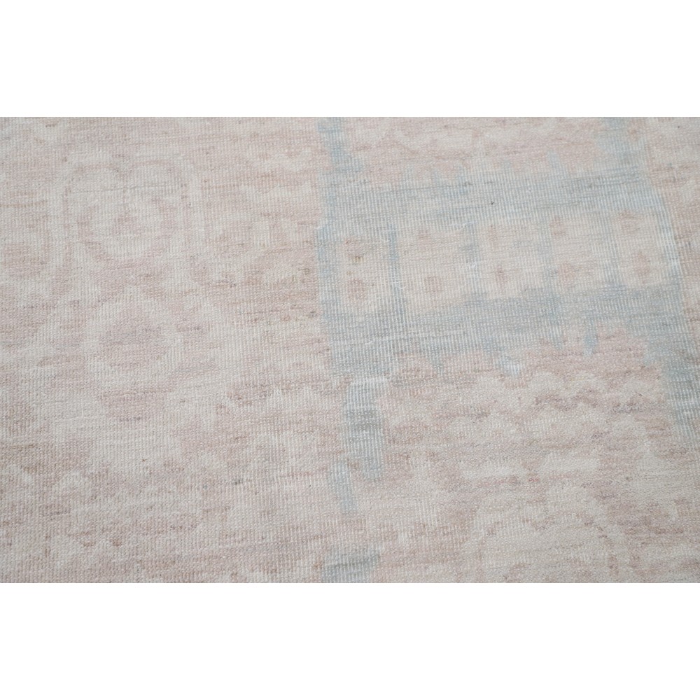 Hand Knotted Blush, Light Blue Wool Area Rug | Turkish Geometric Design Large Carpet for Living Room Hand Knotted Blush, Light Blue Wool Area Rug | Turkish Geometric Design Large Carpet for Living Room