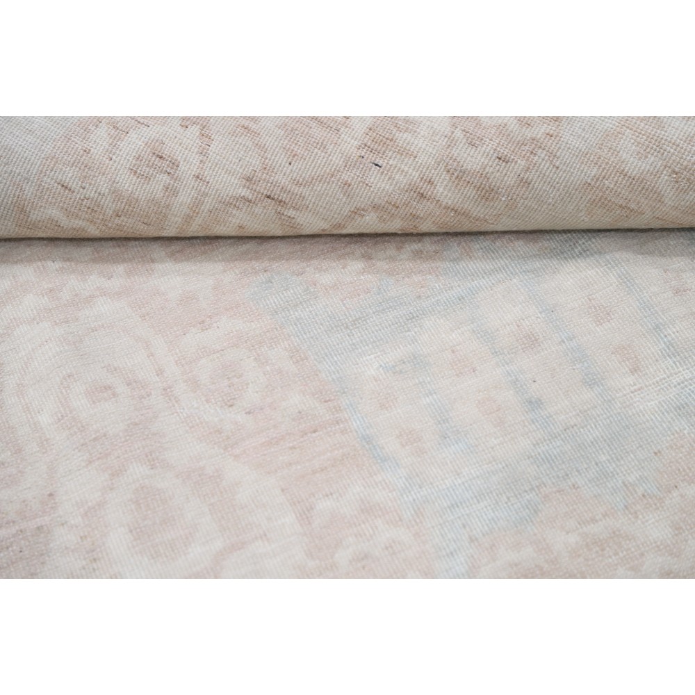 Hand Knotted Blush, Light Blue Wool Area Rug | Turkish Geometric Design Large Carpet for Living Room Hand Knotted Blush, Light Blue Wool Area Rug | Turkish Geometric Design Large Carpet for Living Room