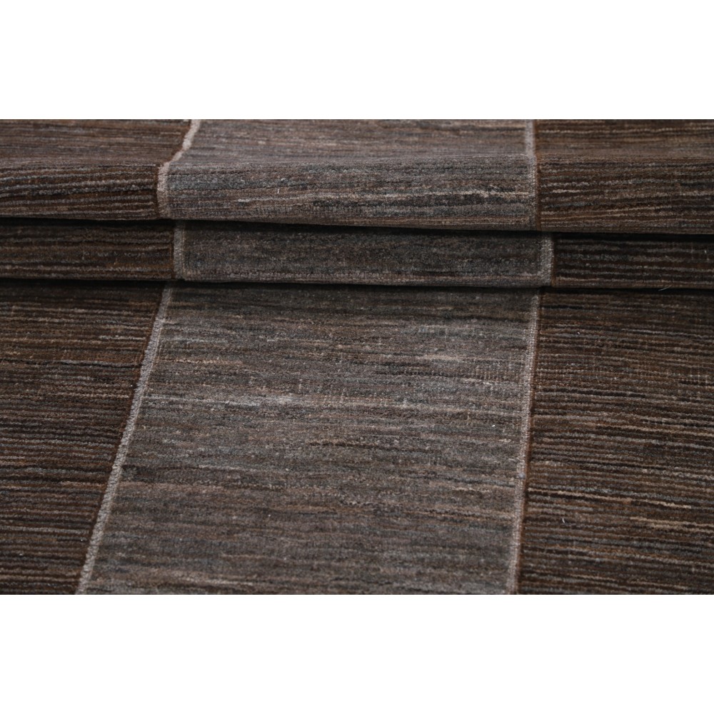 Hand Knotted Brown and Gray Wool Runner Rug | Modern Minimalist Hallway Rug | Stair Rug Hand Knotted Brown and Gray Wool Runner Rug | Modern Minimalist Hallway Rug | Stair Rug
